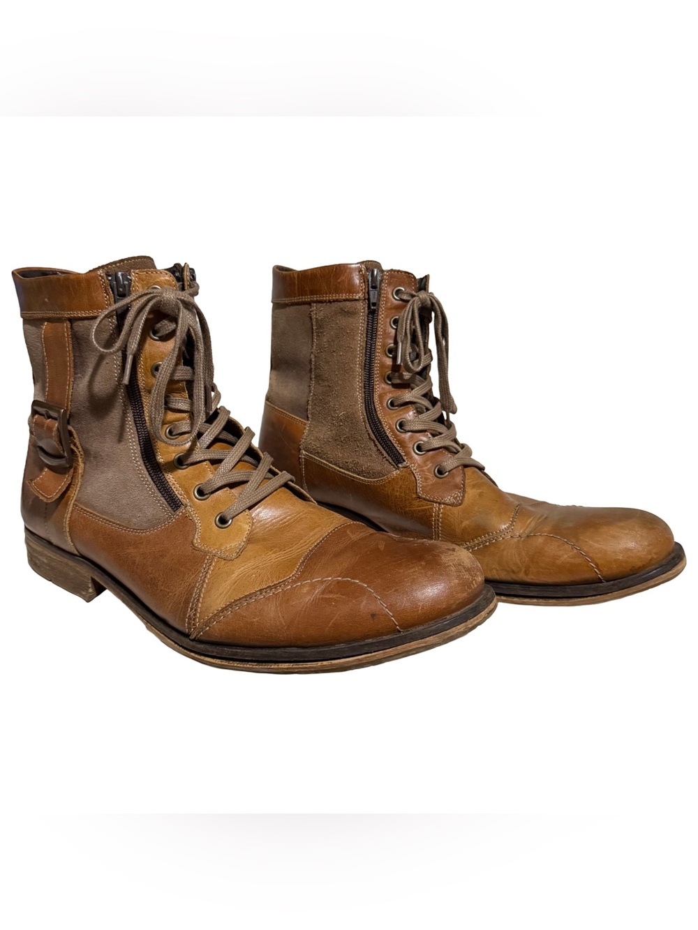 Steve Madden TREK Men’s Brown Leather Combat Boots Size 13
